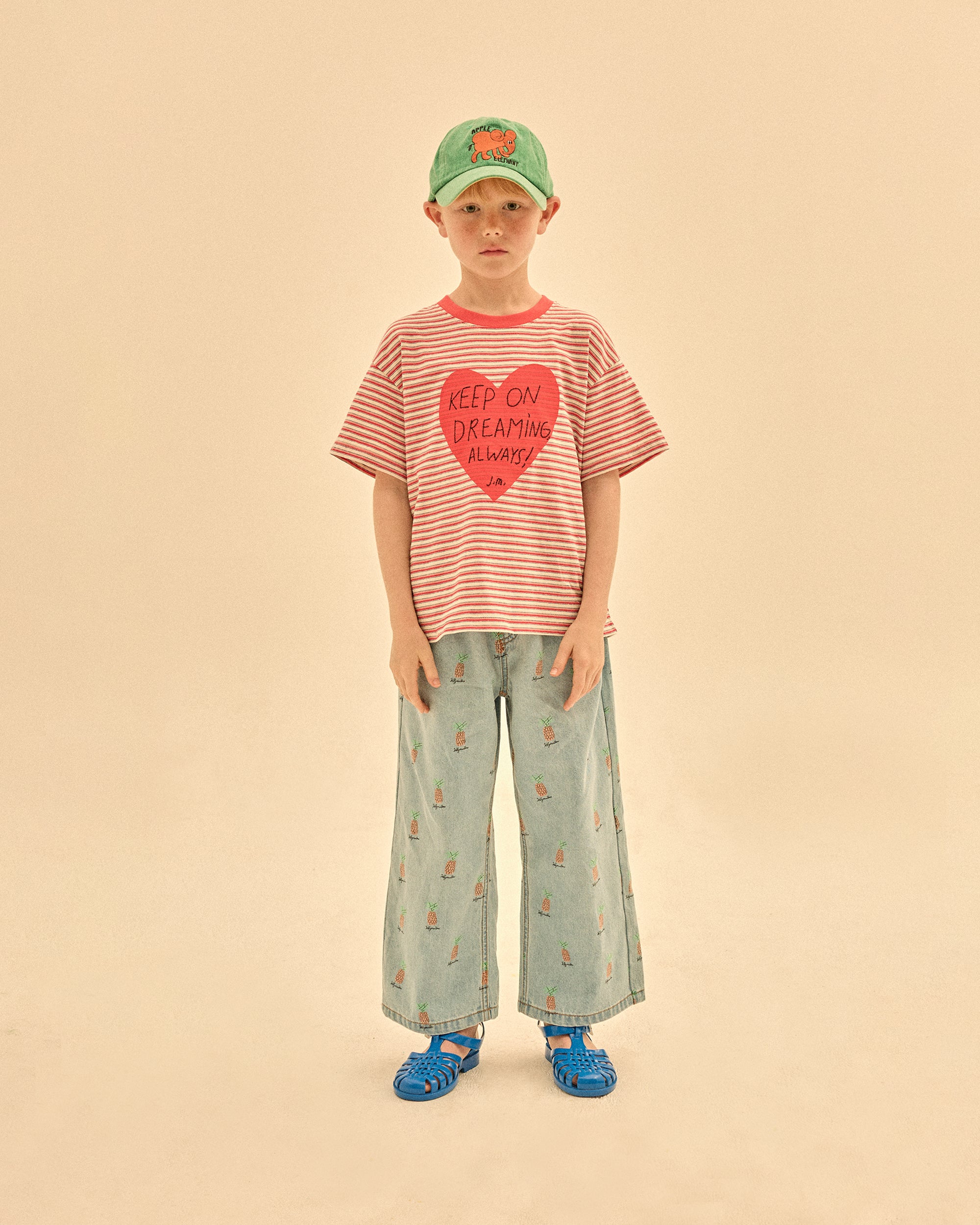 Heartchain Stripe T-shirt_RED - BIG & BELG