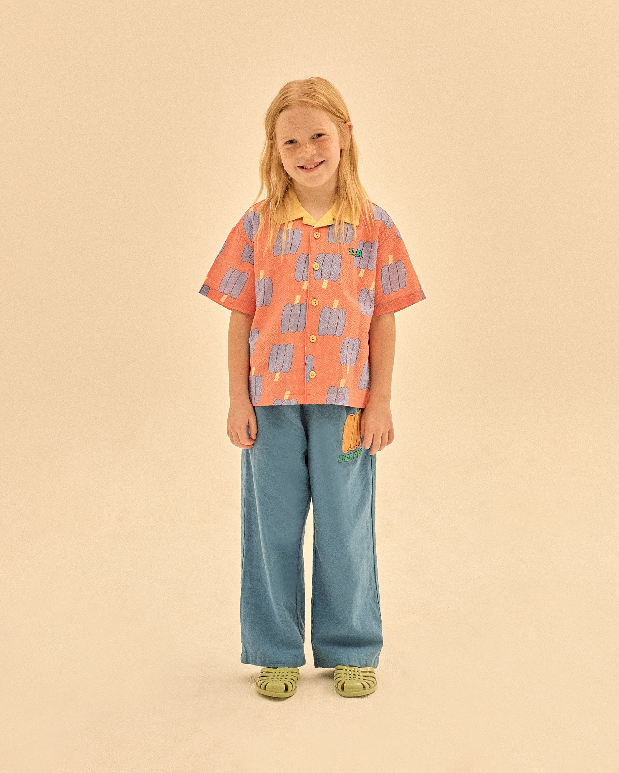 Bell Pepper Seersucker Shortsleeve Shirt - BIG & BELG