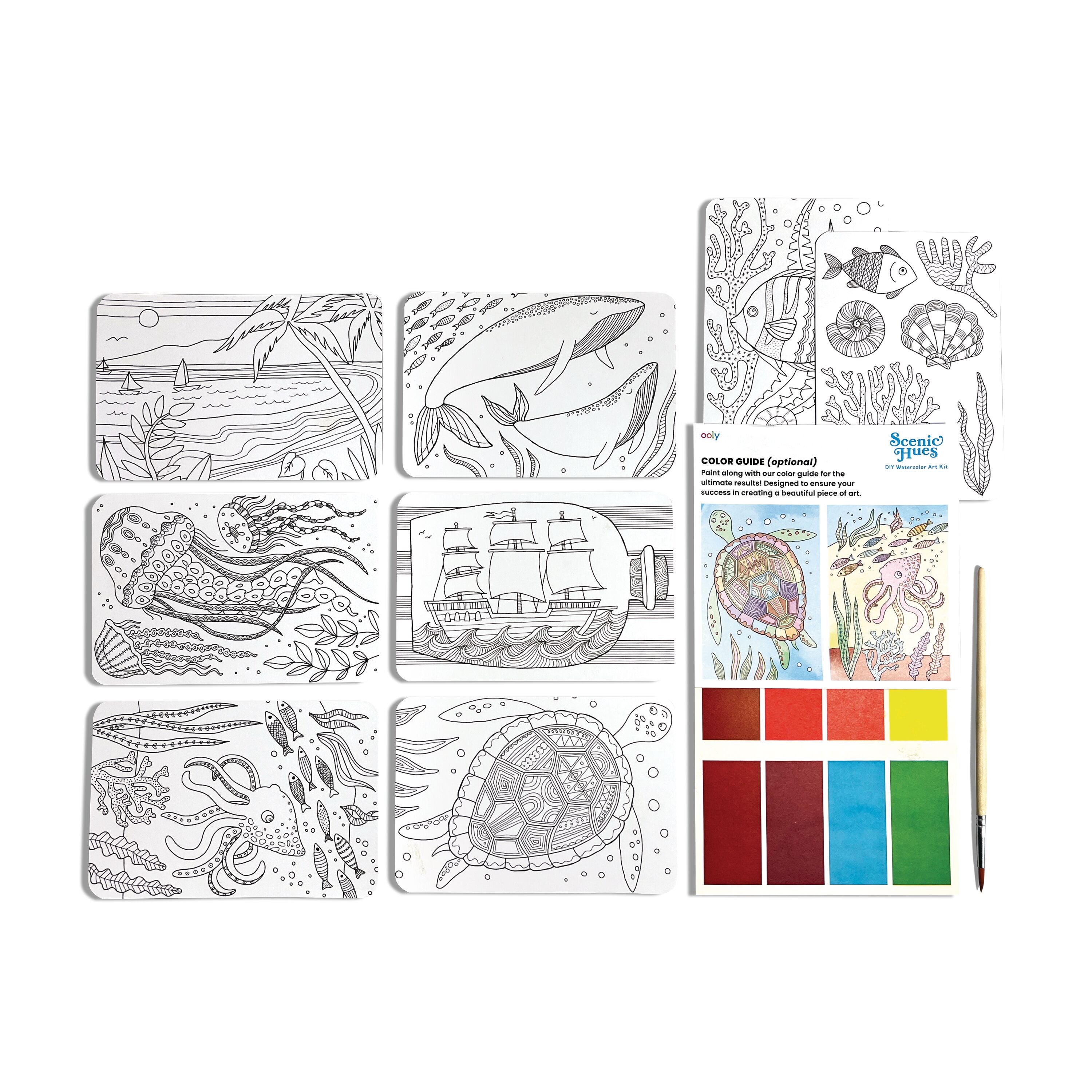Scenic Hues D.I.Y. Watercolor Art Kit - Ocean Paradise - BIG & BELG