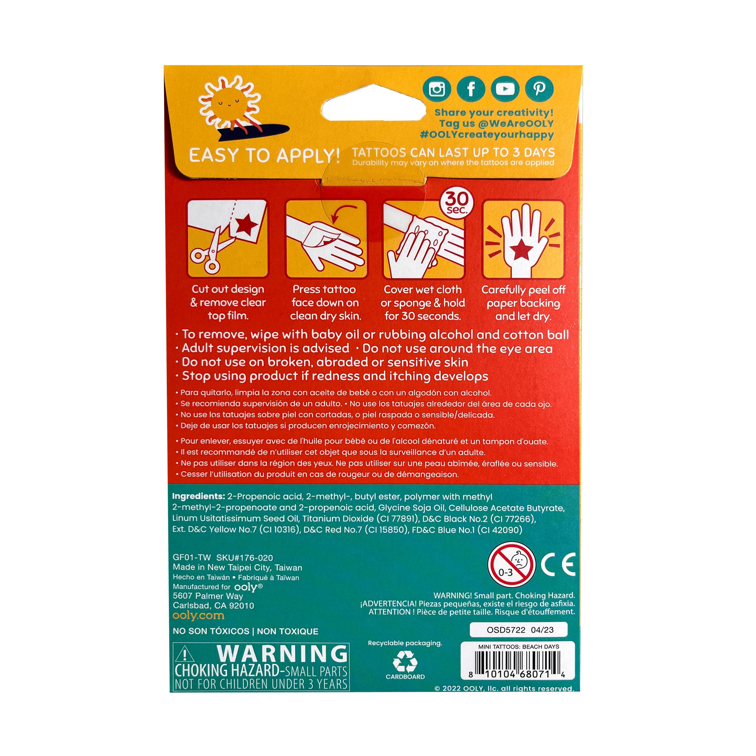 Mini Temporary Tattoos - Beach Days - BIG & BELG