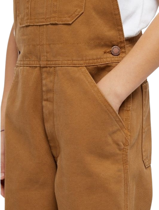 KIDS DUCK BIB RINSED BROWN DUCK - BIG & BELG