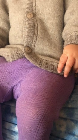 Leggings with foot Merino wool and Silk - Ajour Purple - BIG & BELG