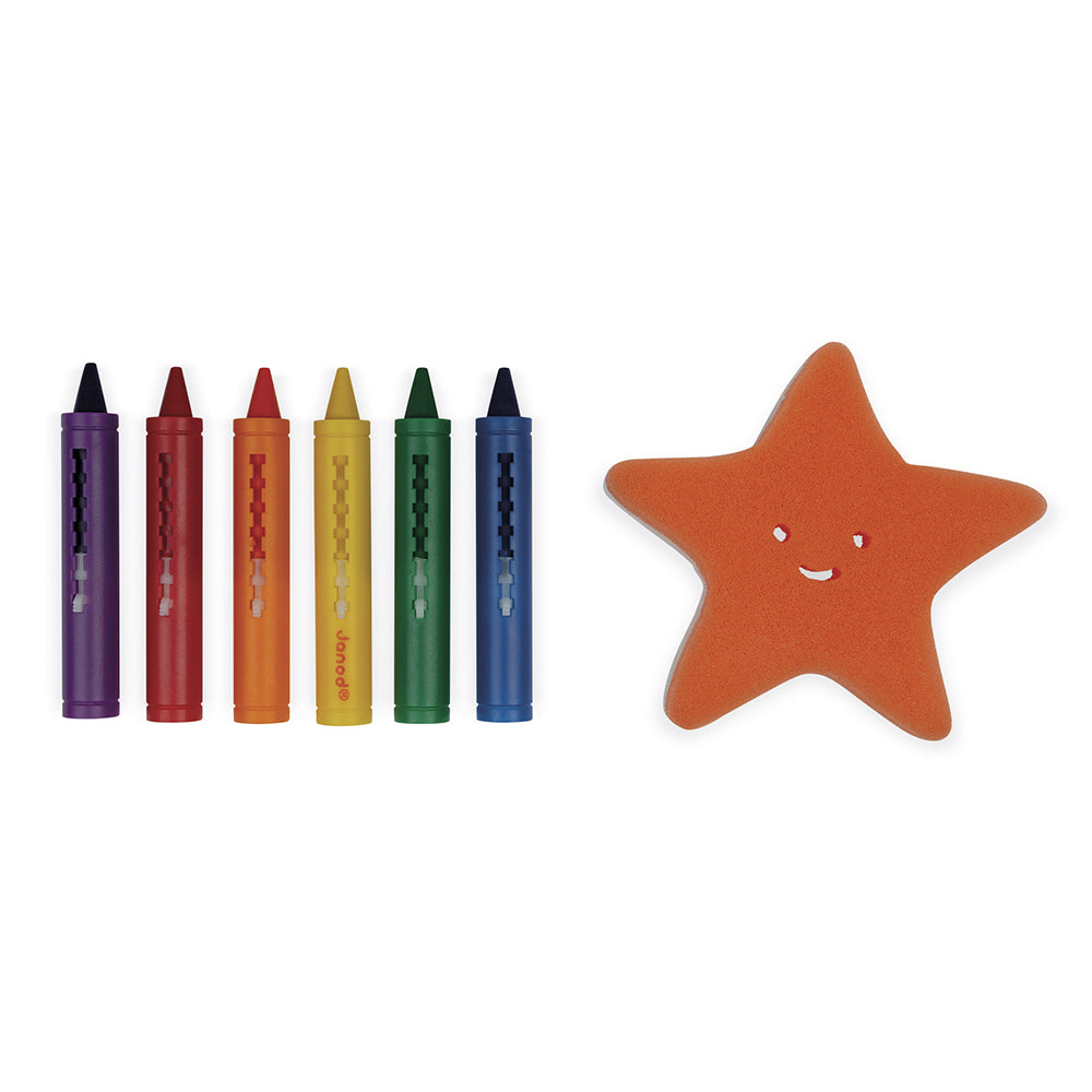 Janod Bath Crayons and Sponge - BIG & BELG