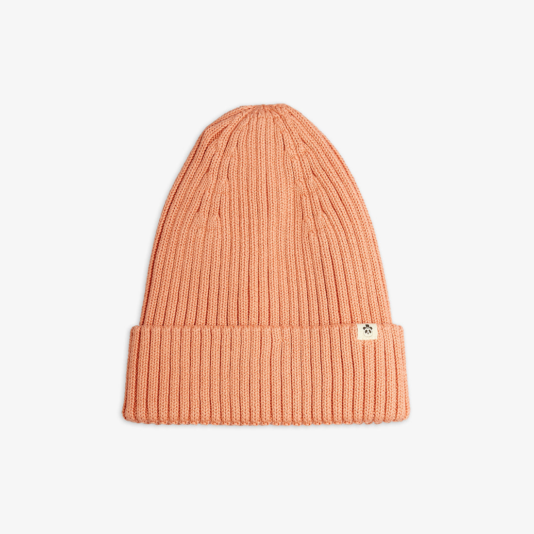 Knitted rib fold up hat pink