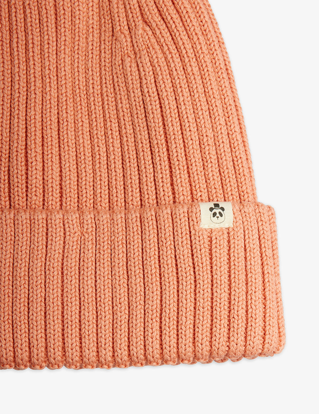 Knitted rib fold up hat pink