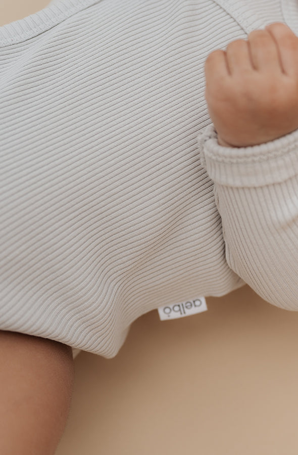 Longsleeve bodysuit Shadow White - BIG & BELG