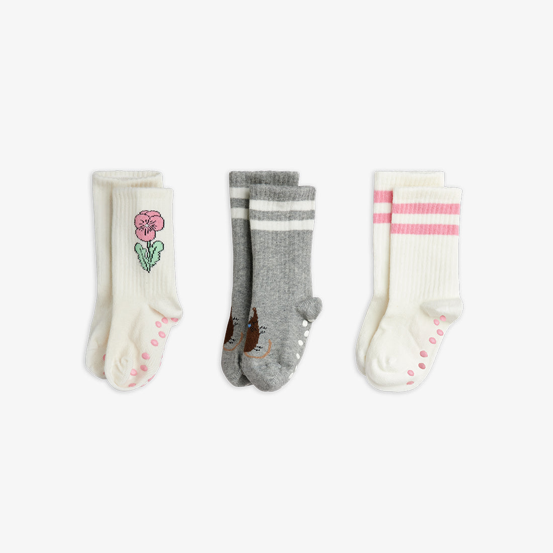 Elephant shrew 3-pack anti-slip socks