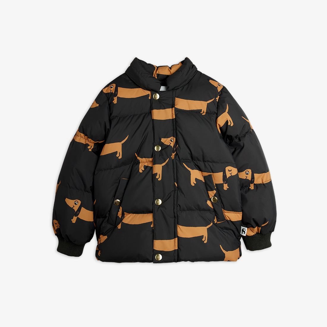 Dog all over print hooded puffer