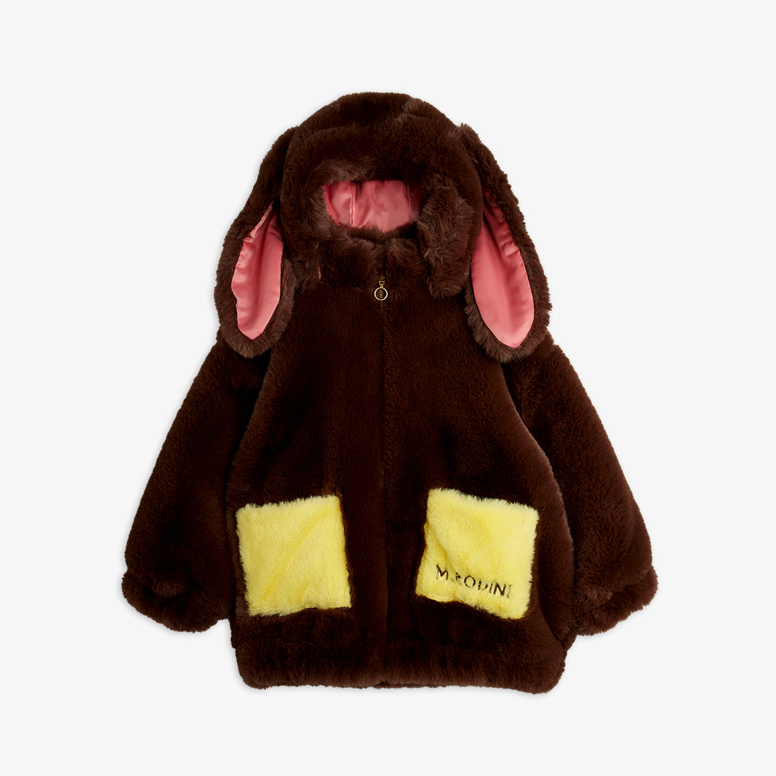 Rabbit ear faux fur jacket