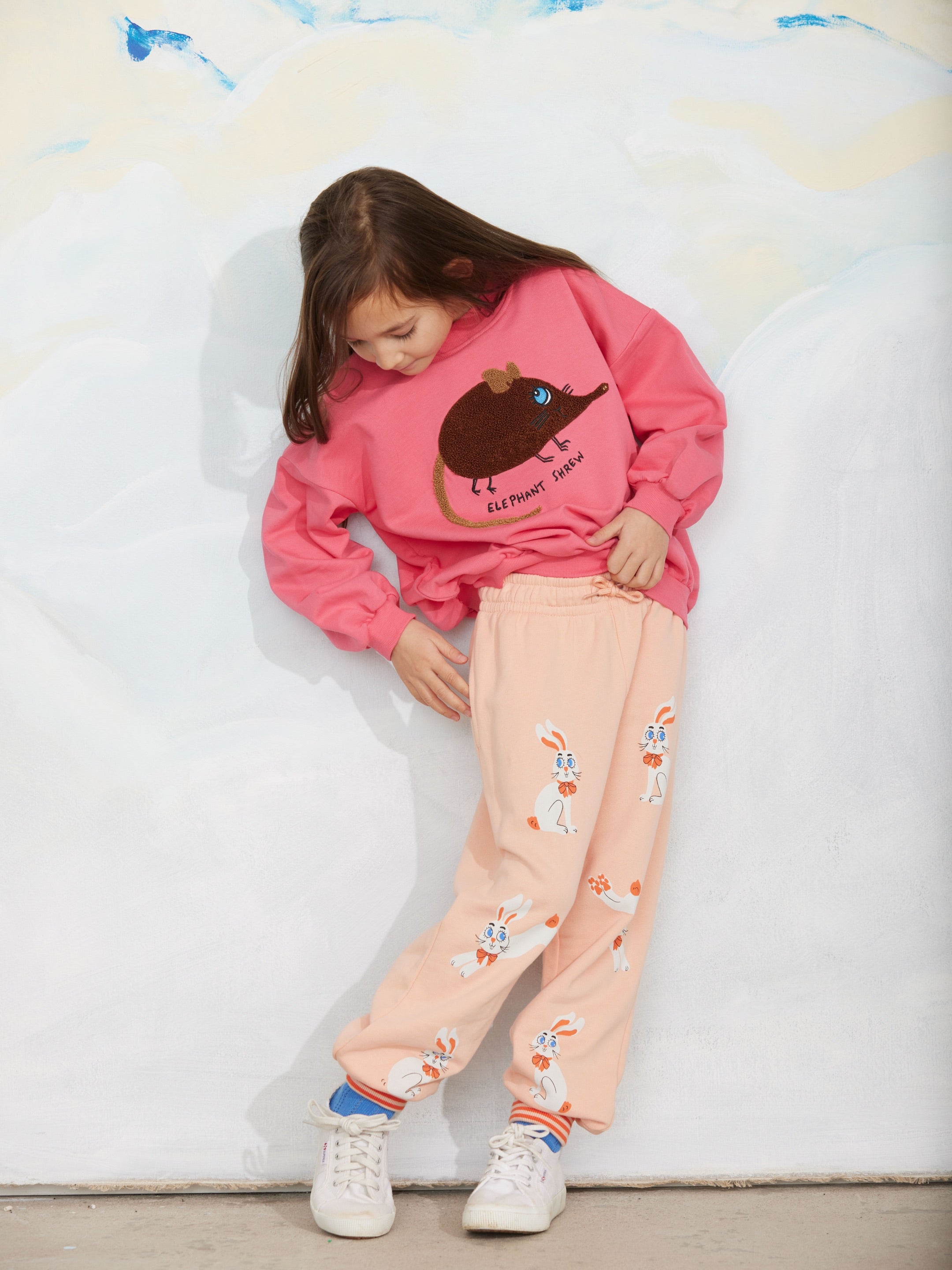 Elephant shrew chenille sweatshirt pink