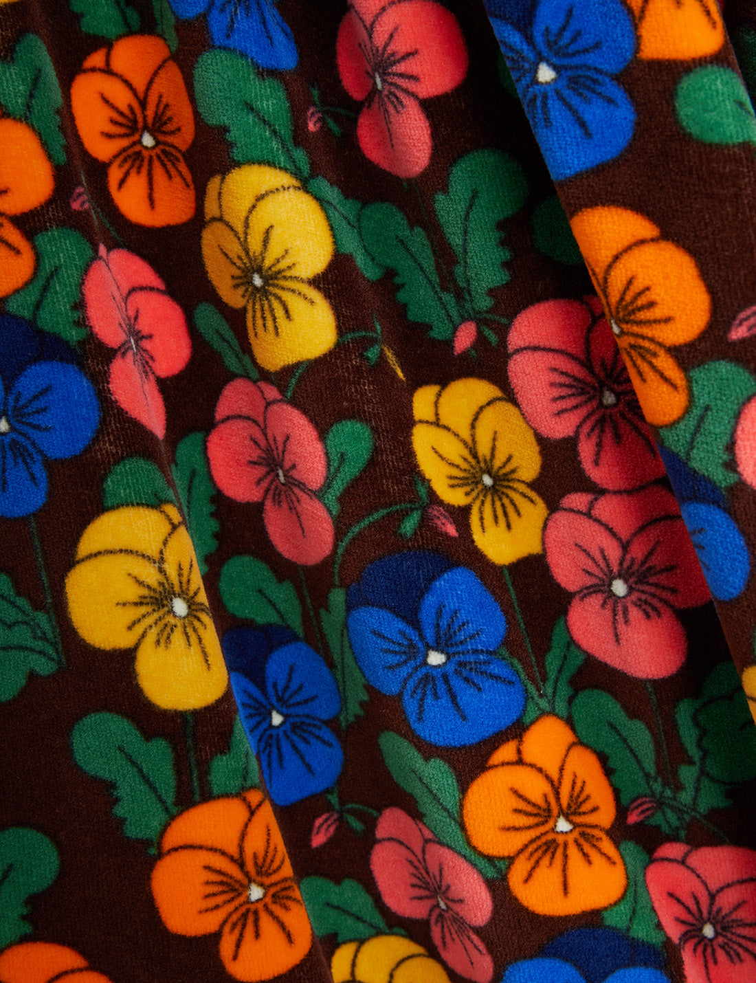 Violas all over print velour baby helmet