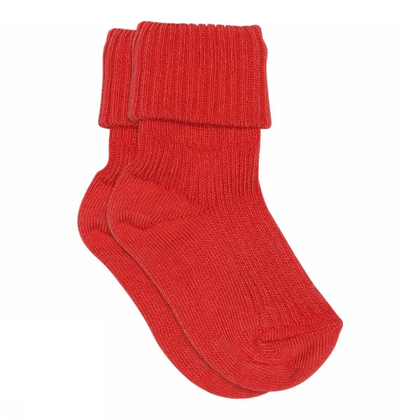 Cotton rib baby socks - Tomato