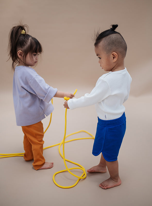 Longsleeve bodysuit Shadow White - BIG & BELG