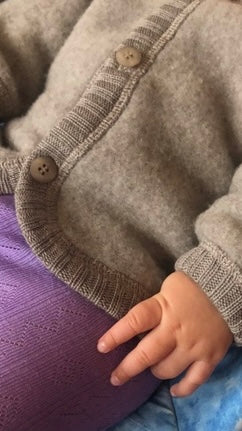 Cardigan Fleece wool - Sesame Melange - BIG & BELG