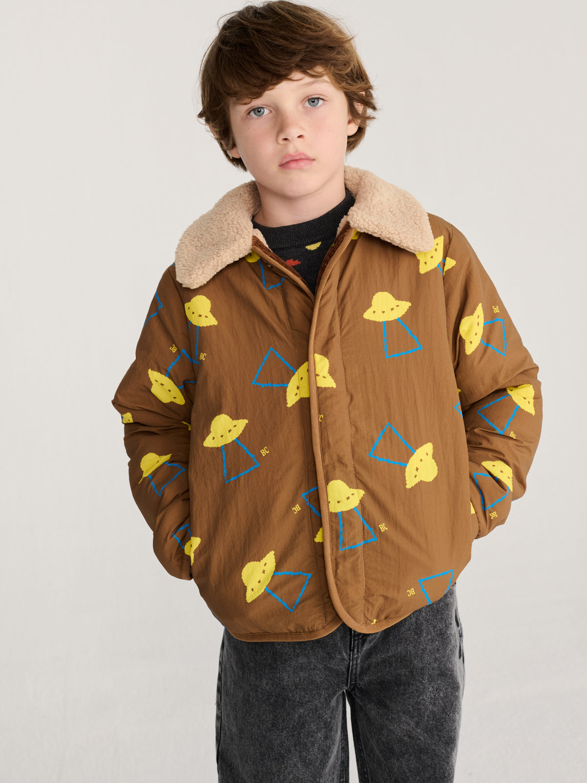 Pixel Abduction all over reversible jacket
