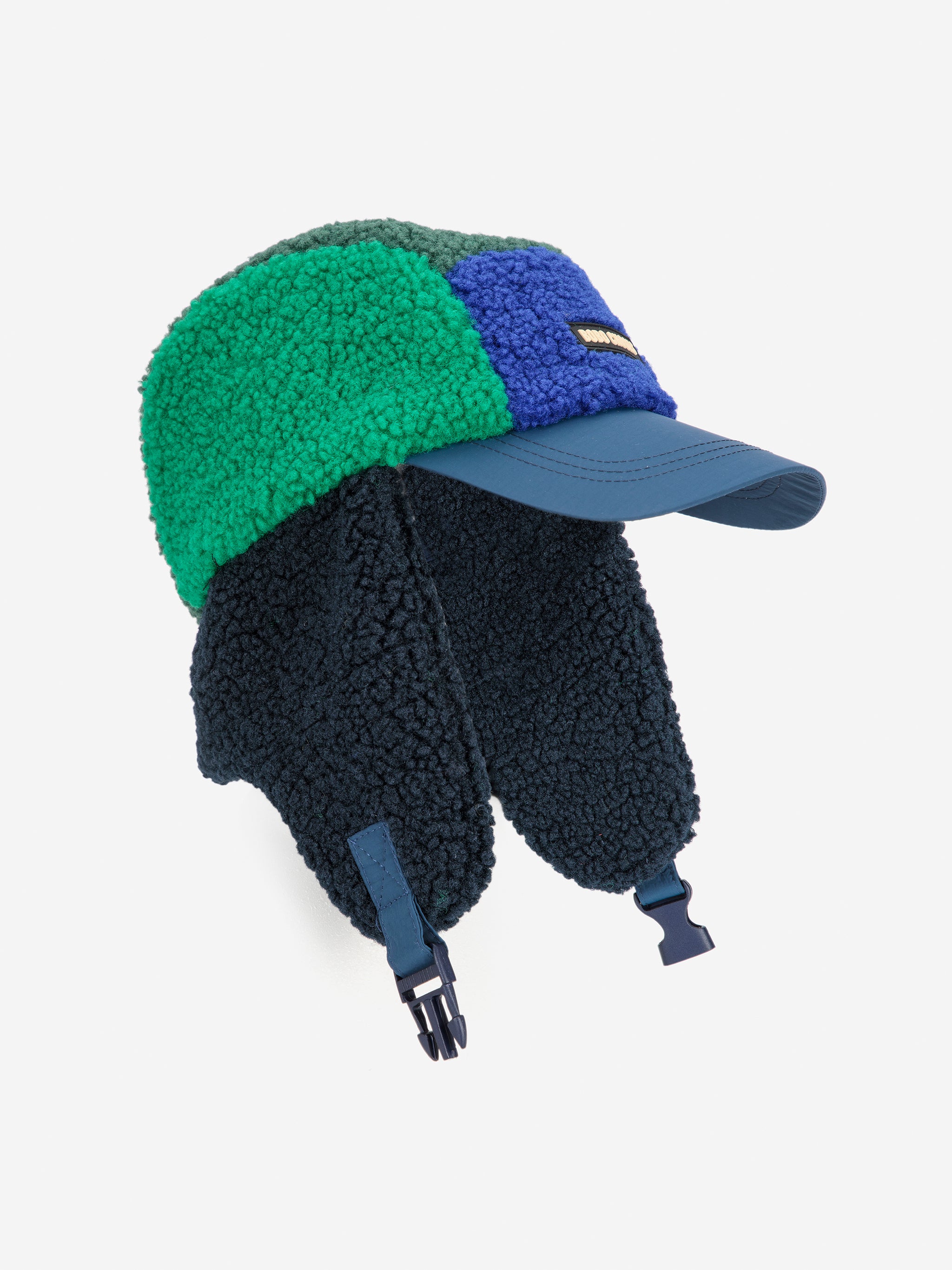 Bobo Choses color block sheepskin chapka navy