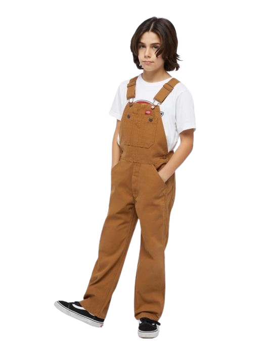 KIDS DUCK BIB RINSED BROWN DUCK - BIG & BELG