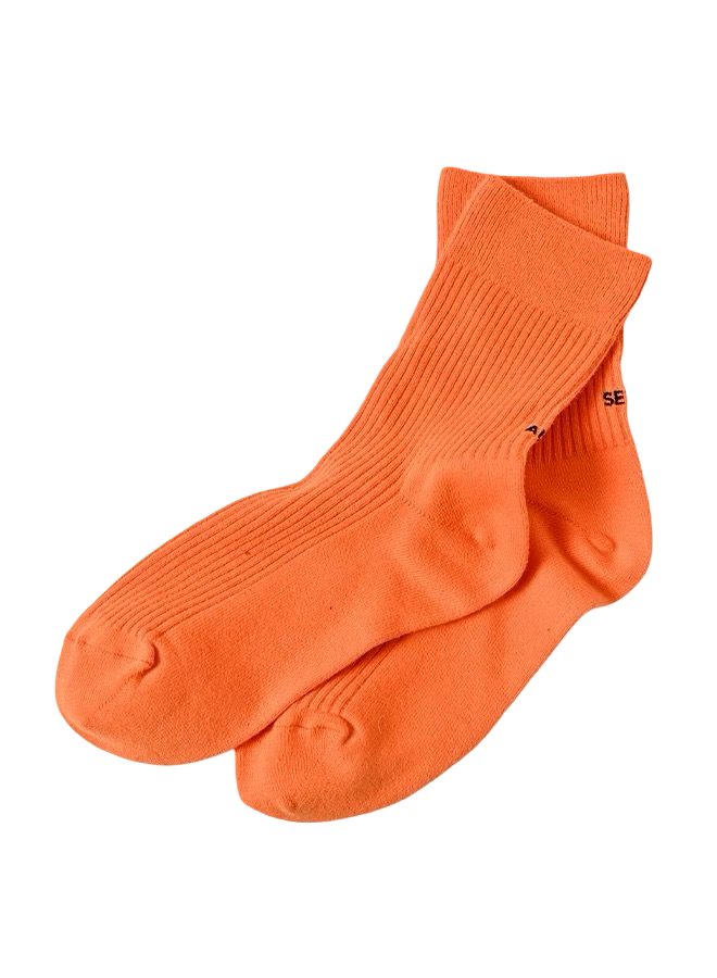 Knitted Socks Neon Orange