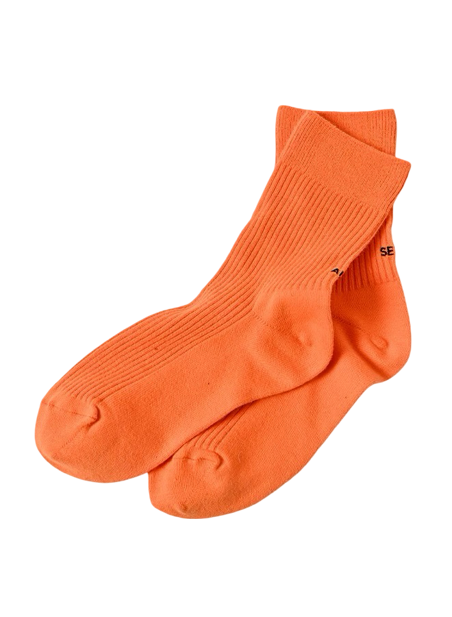 Knitted Socks Neon Orange - BIG & BELG