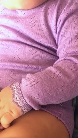 Body Longsleeve Merino wool and Silk - Ajour Purple - BIG & BELG