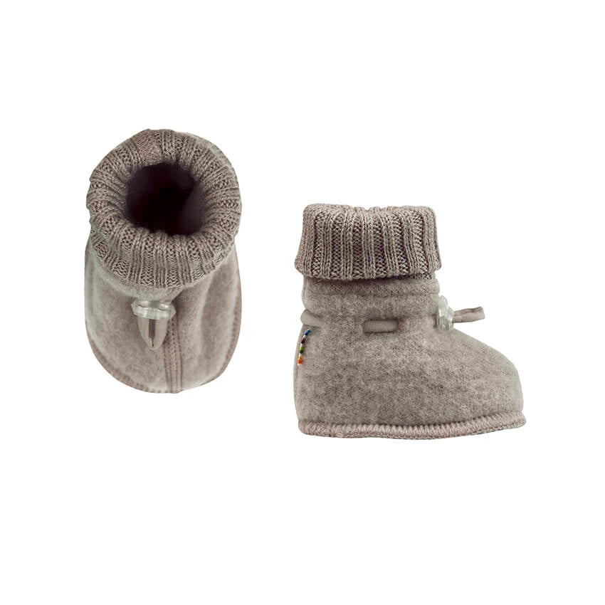 Sleeping booties Fleece wool - Sesame Melange - BIG & BELG