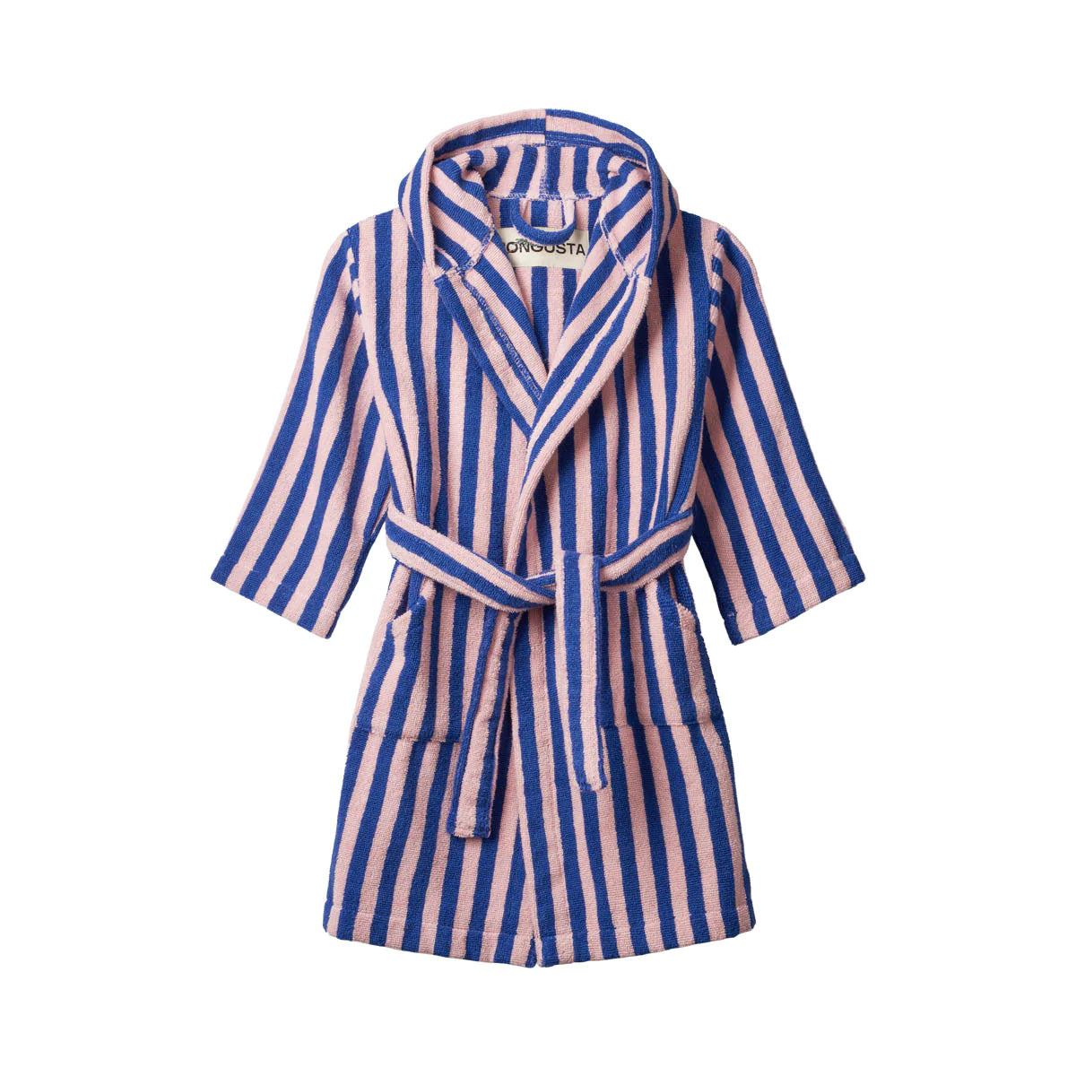 Naram Kids Bathrobe Dazzling Blue & Rose Stripe in