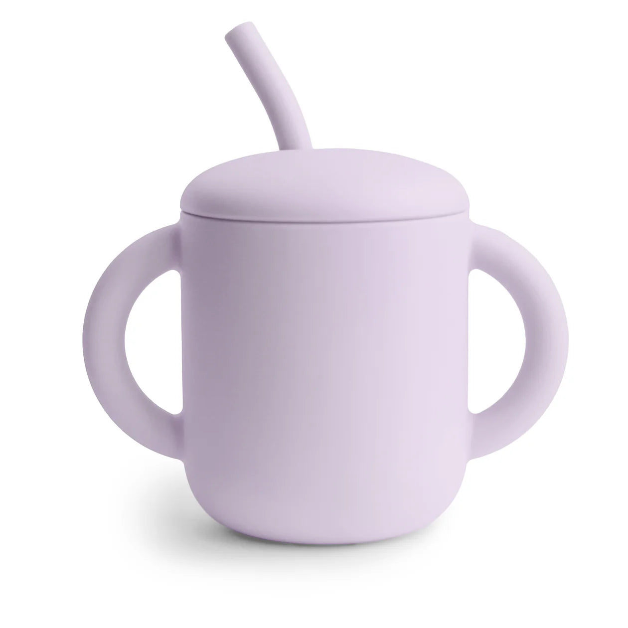 Silicone Training Cup + Straw - soft lilac