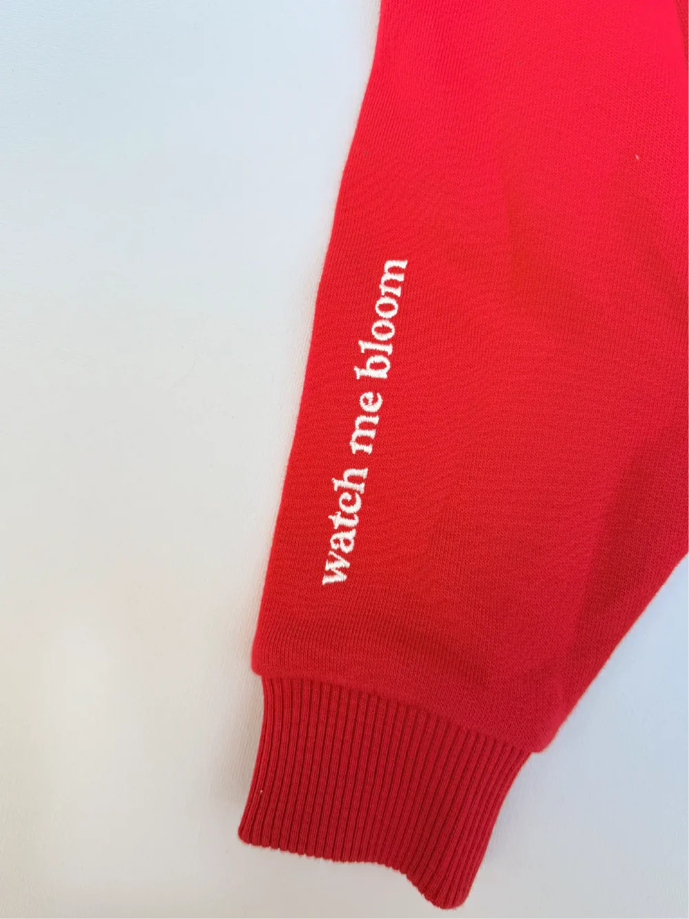 Watch Me Bloom Oversized Hoodie Red