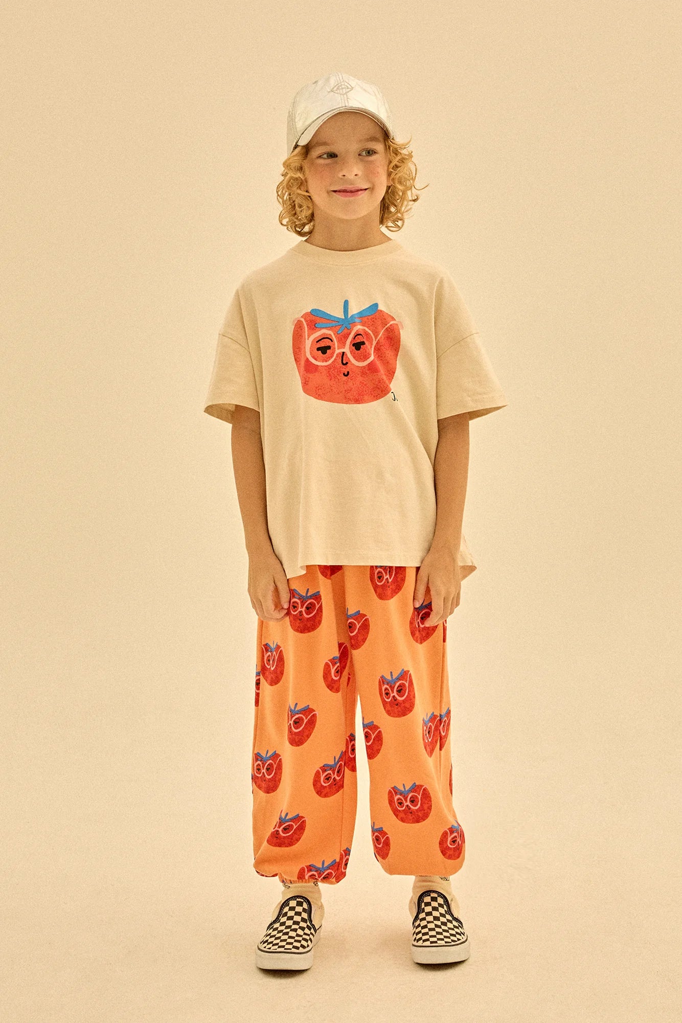 Glasses Tomato Short Sleeve T-shirt Ivory - BIG & BELG