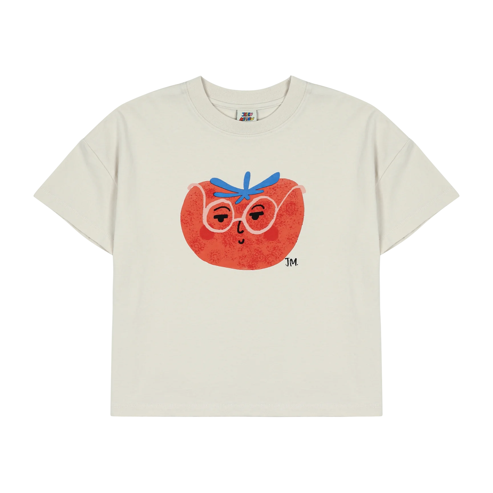 Glasses Tomato Short Sleeve T-shirt Ivory - BIG & BELG