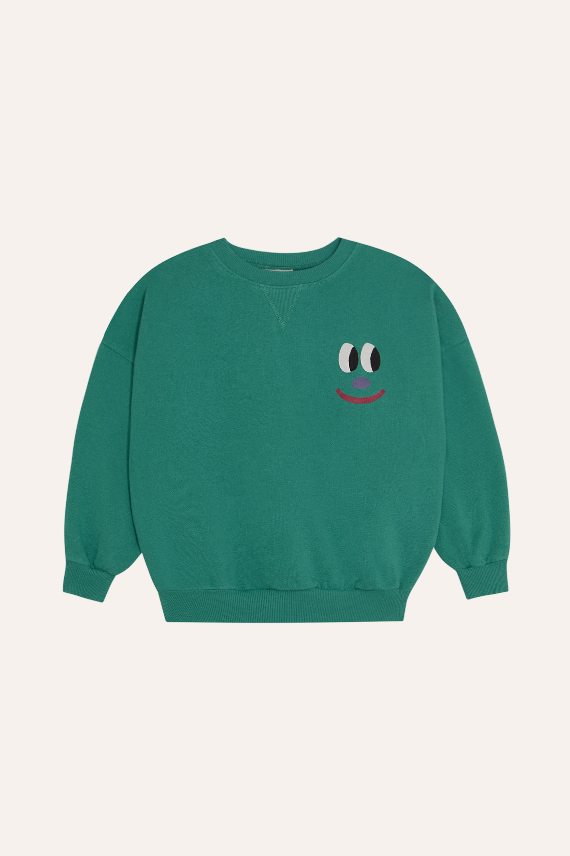 Smiling Face Green Sweatshirt