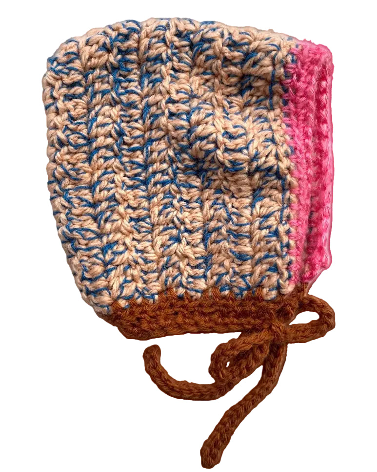 Handcrafted crochet helmet Pink/Blue