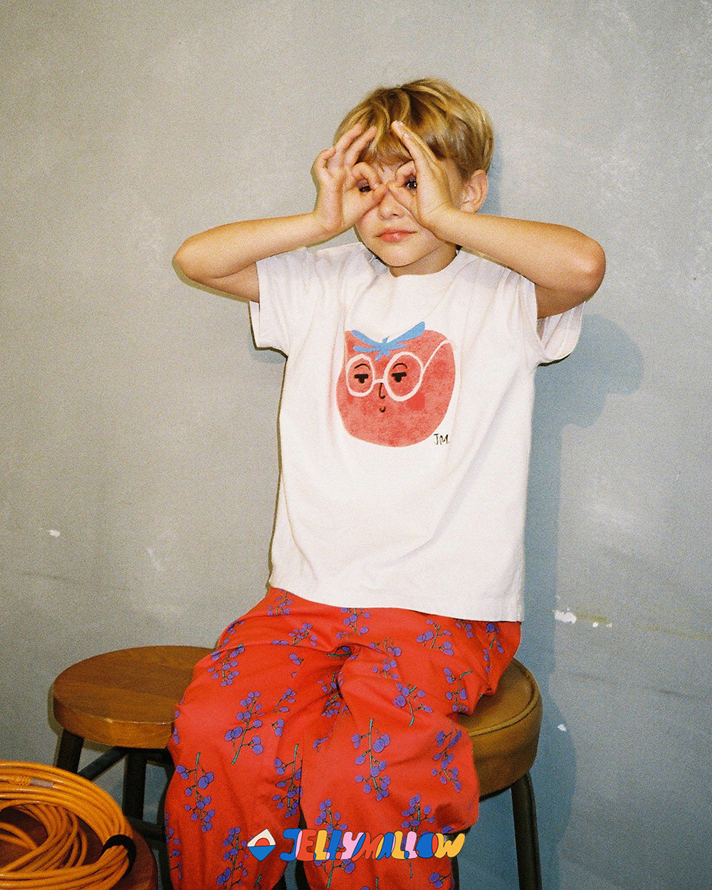 Glasses Tomato Short Sleeve T-shirt Ivory - BIG & BELG