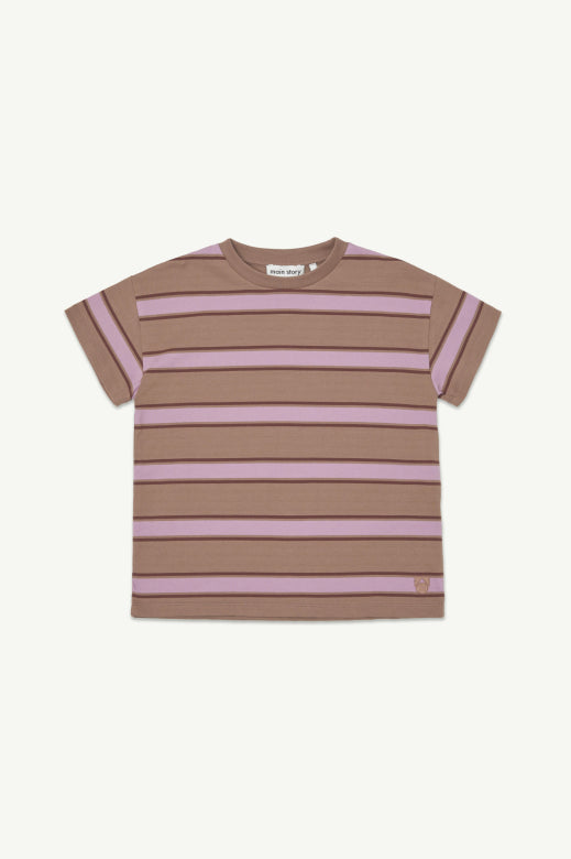 Loose Tee - Burlwood Stripe Jersey - BIG & BELG