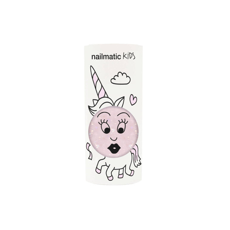 Polly - transparent pink glitter kid nail polish - BIG & BELG