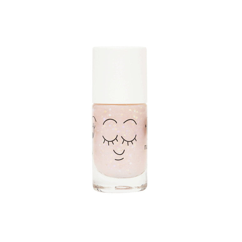 Polly - transparent pink glitter kid nail polish - BIG & BELG