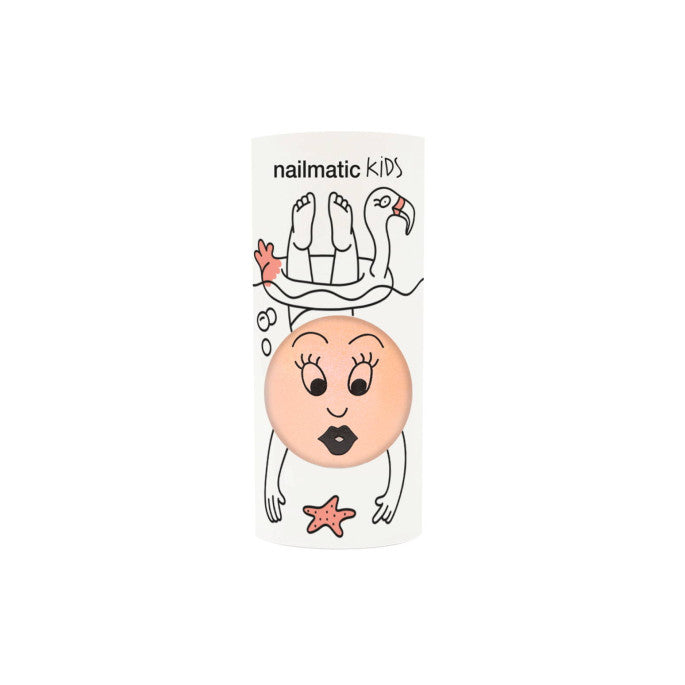Flamingo - Pearly neon coral kid nail polish - BIG & BELG