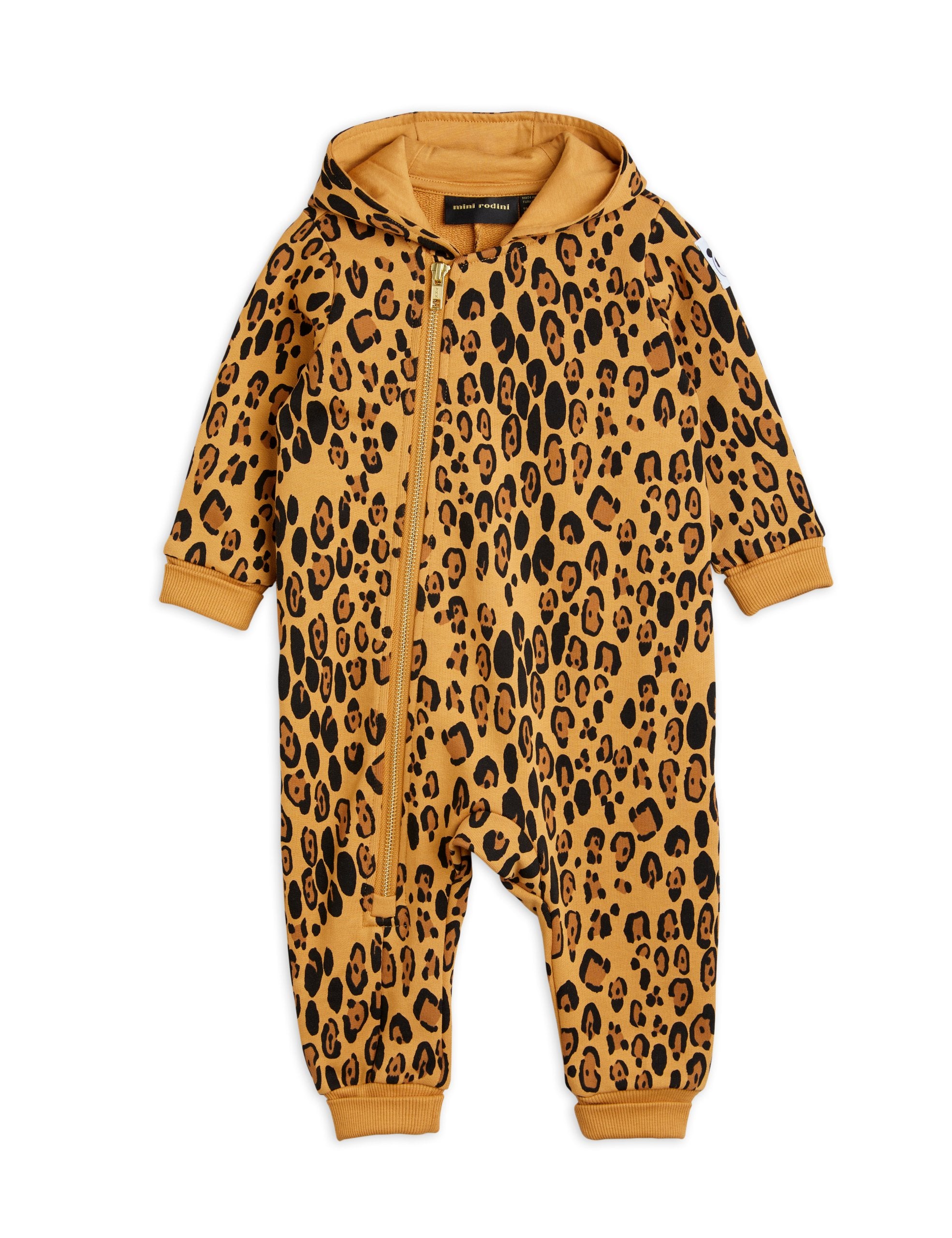 MINI RODINI Basic leopard sweat onesie