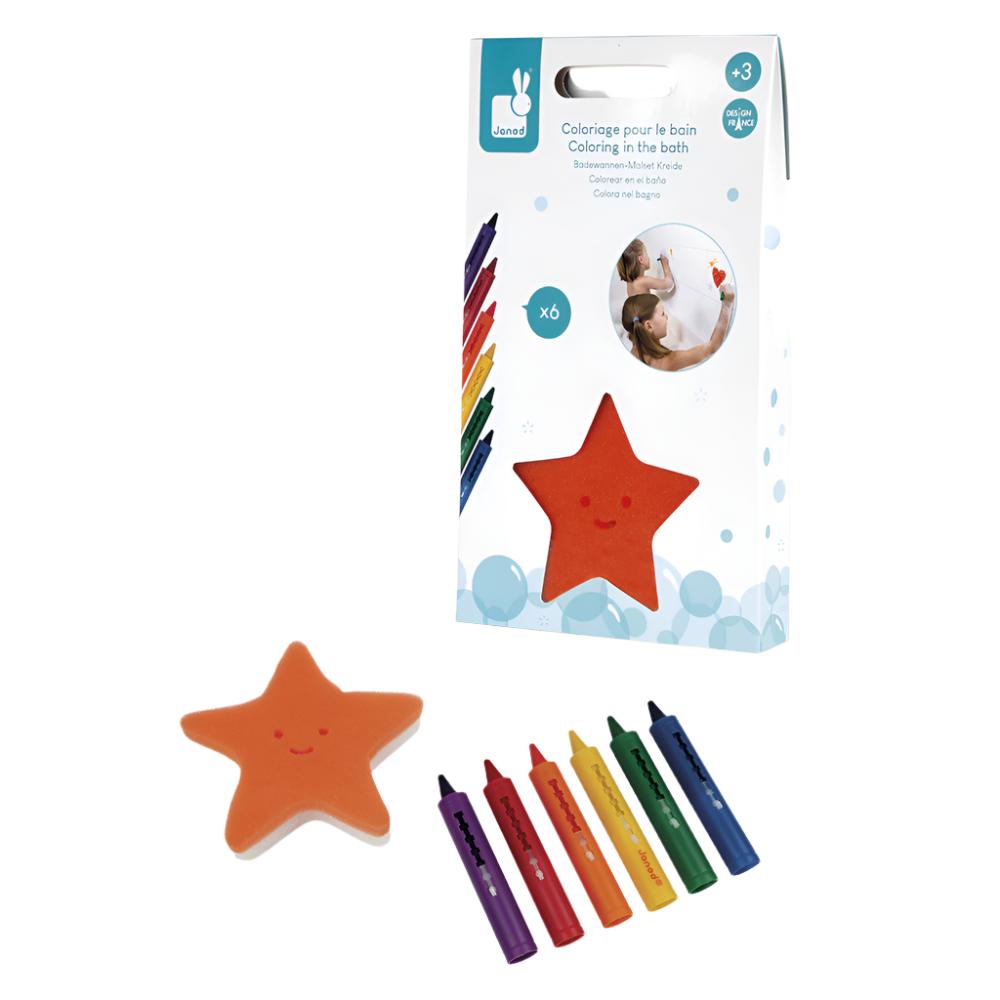 Janod Bath Crayons and Sponge - BIG & BELG