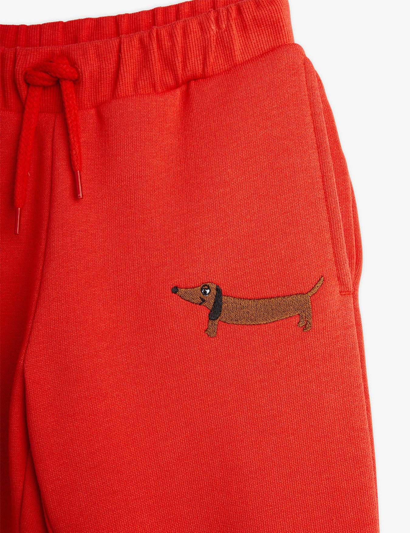 Dog embroidered sweatpants red - BIG & BELG