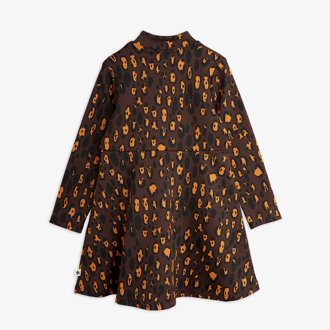 Leopard all over print brushed longsleeve dress - BIG & BELG