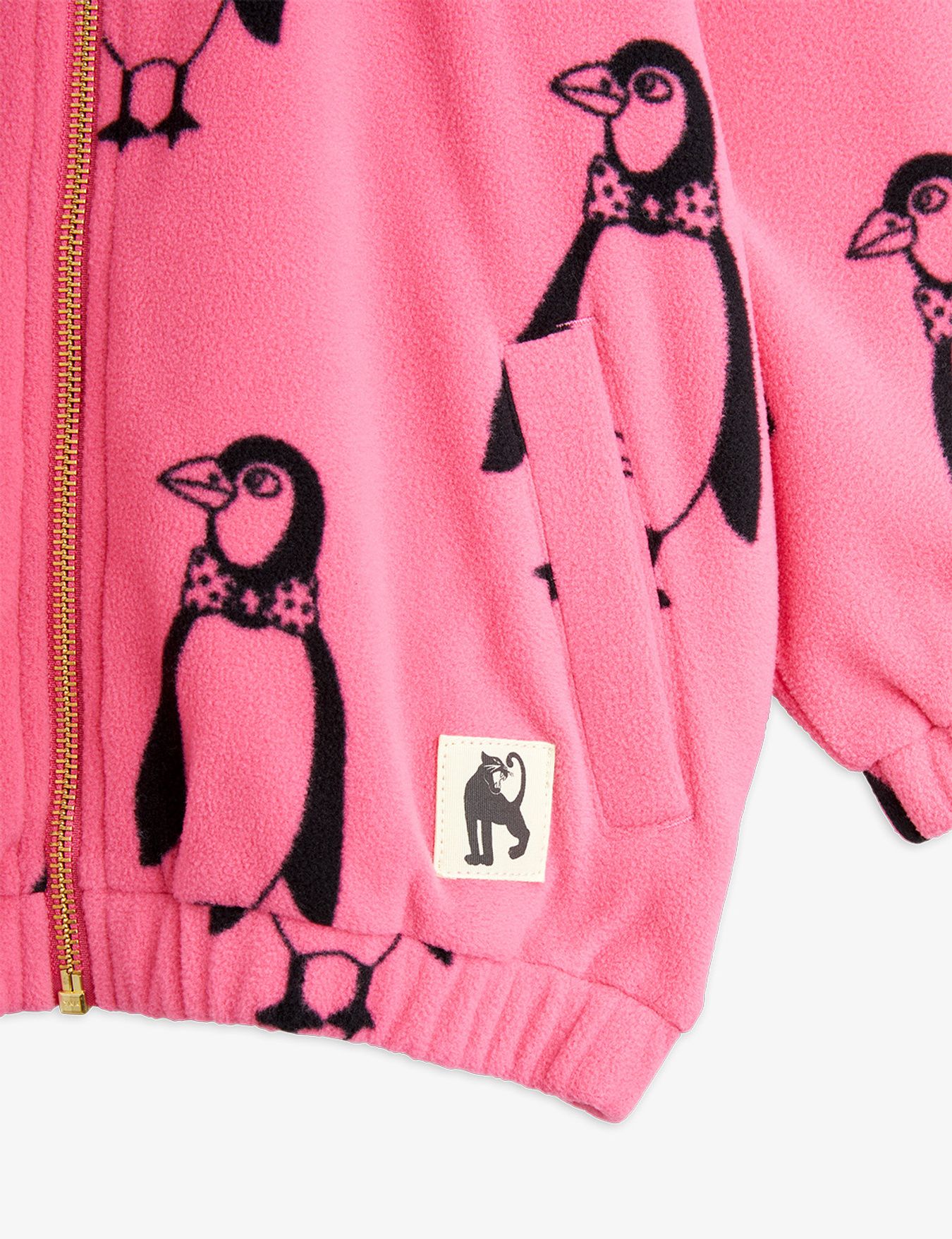 Penguin fleece jacket pink - BIG & BELG