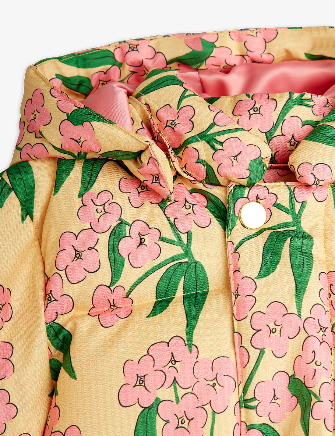 Alpine flowers hooded puffer jacket