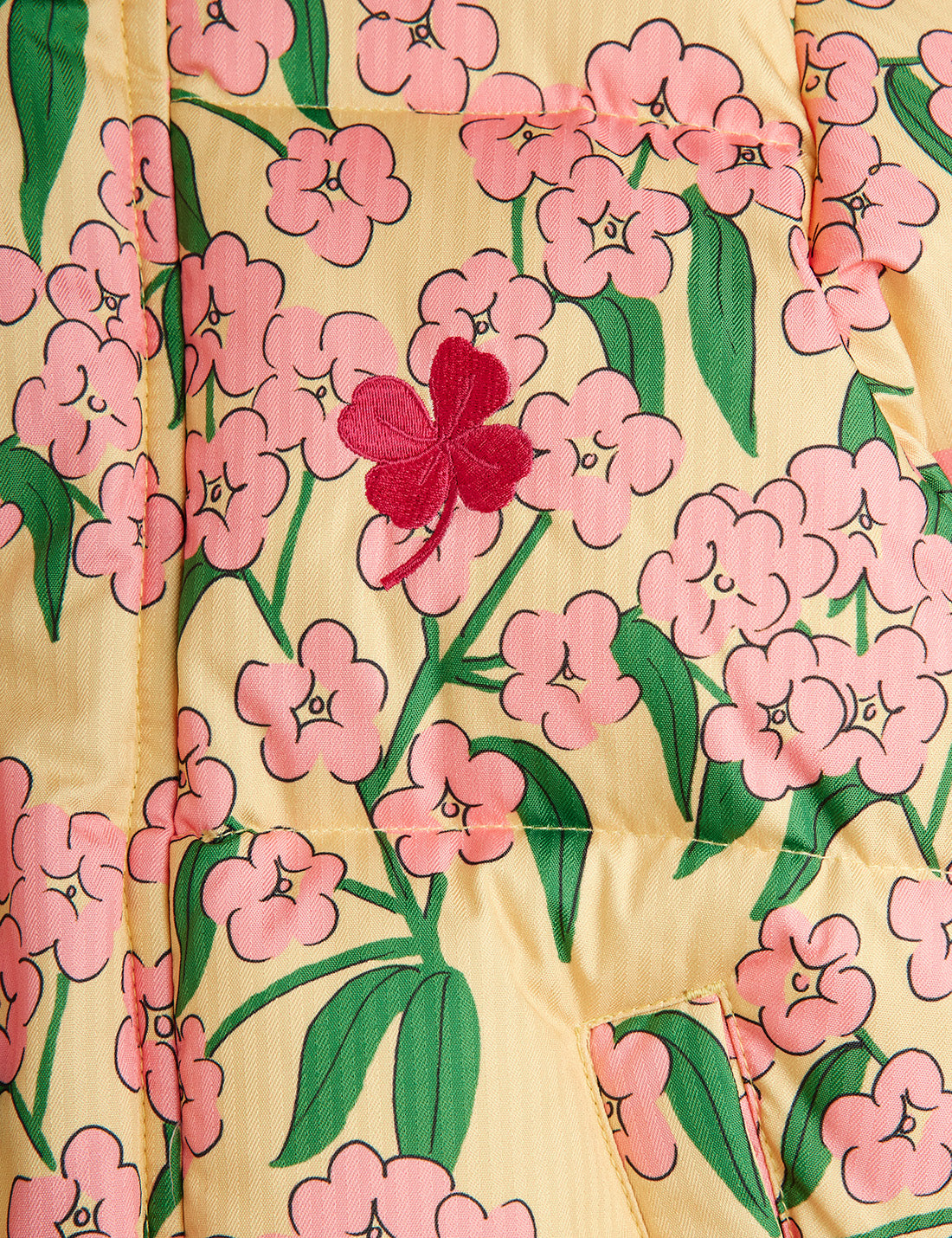 Alpine flowers hooded puffer jacket