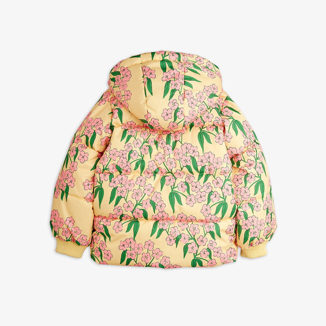 Alpine flowers hooded puffer jacket