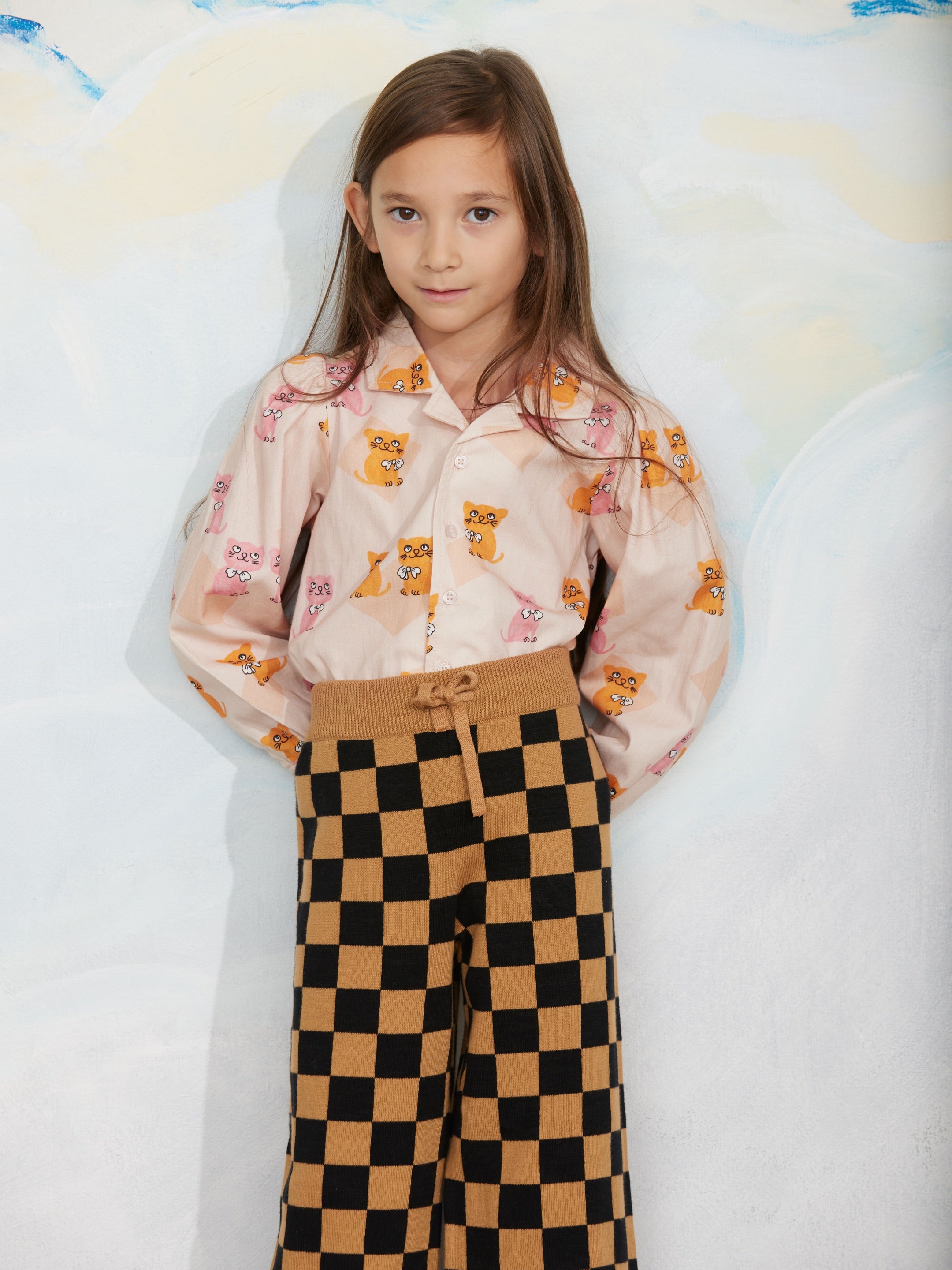 Chess check knitted trouser