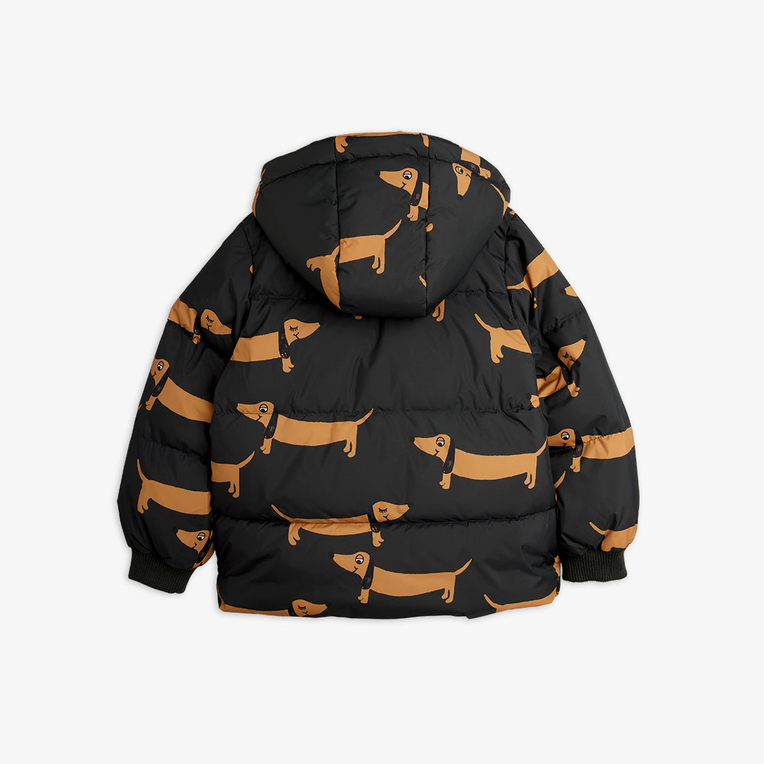 Dog all over print hooded puffer