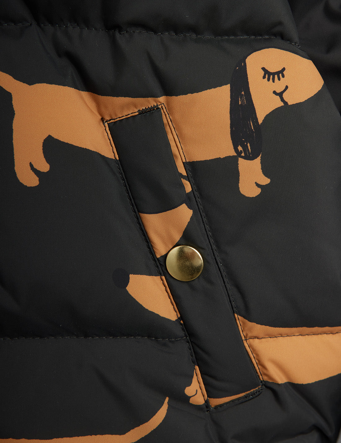 Dog all over print hooded puffer