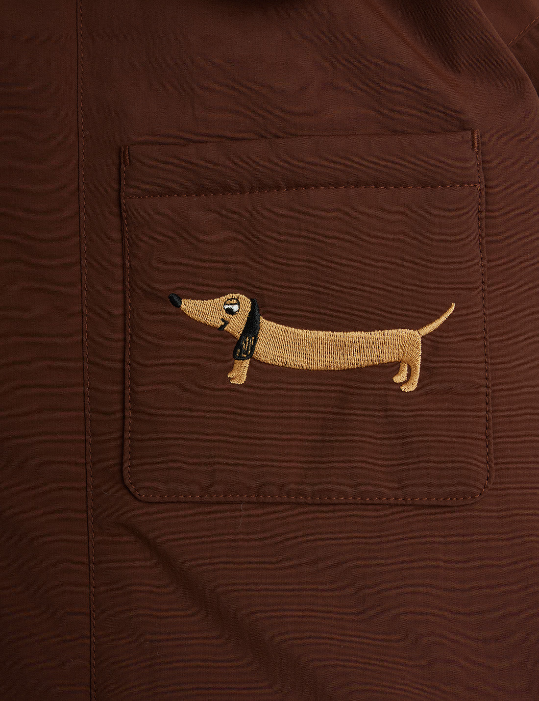 Padded nylon parka with faux fur collar
