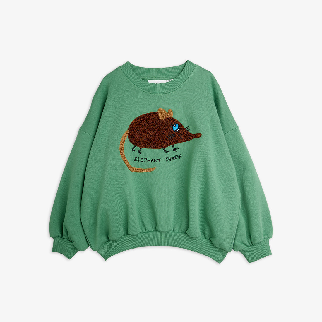 Elephant shrew chenille sweatshirt green